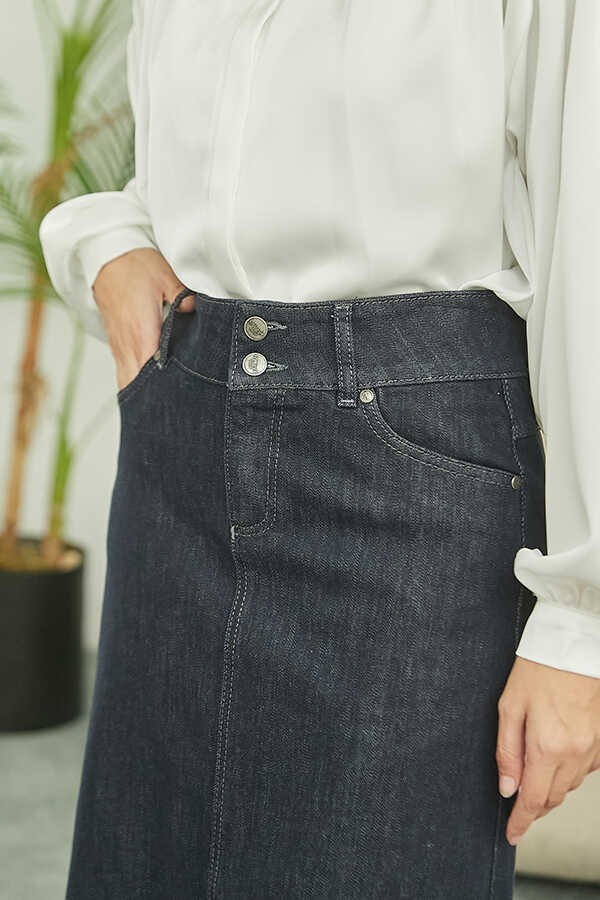 Neways 2254-DENIM Klasik Etek Füme görsel 4