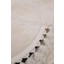 Relax Krem Oval Salon Oda Koridor Halısı Ponpon Saçaklı Yıkanabilir Kaymaz Dekoratif Peluş Yolluk 4