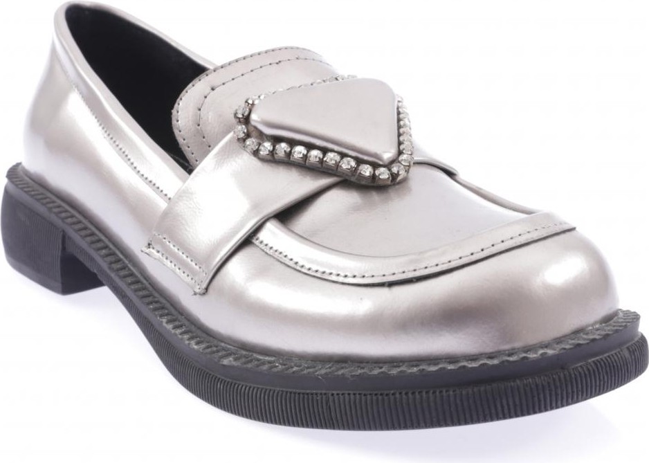 DGN 5112-424 Üçgen Taş Detayli Kadın Loafer Ayakkabı görsel 7
