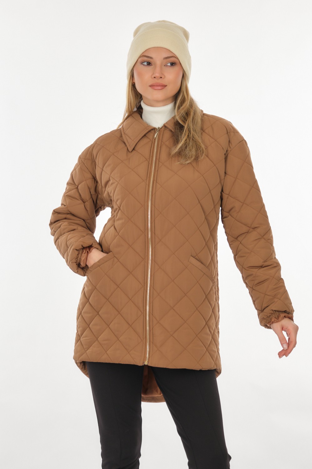 Doop Oversize Kapitone Midi Kaban - Günlük Şıklık, Sıcak ve Rahat görsel 2