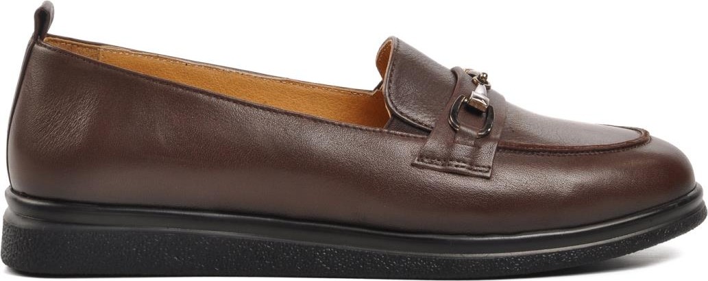 Ayakmod 44280 Kahve Hakiki Deri Kadın Loafer Ayakkabı görsel 7