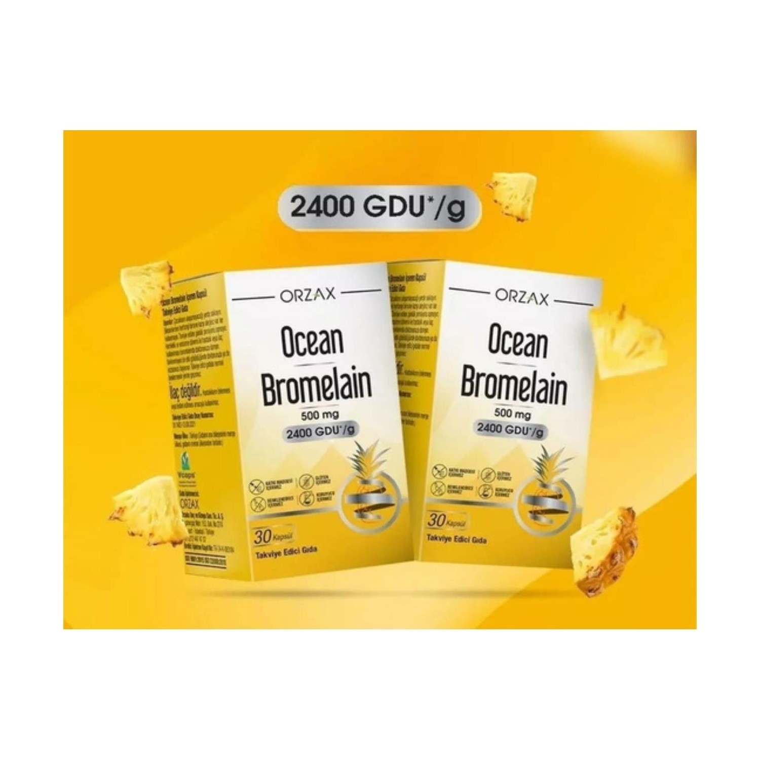 Orzax Ocean Bromelain 30 Kapsül 2 Adet Fiyatı Taksit Seçenekleri