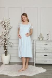 Limissi 2208 Mavi Hamile Lohusa Dantelli Pijama Tk