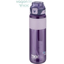 Vagonlife Tkk 1000 ml Çift Kullanım Pipetli/rahat Içim Bpa Içermeyen Taşıma Askılı Tritan Su Matarası FFTKK1020-1000