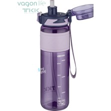 Vagonlife Tkk 1000 ml Çift Kullanım Pipetli/rahat Içim Bpa Içermeyen Taşıma Askılı Tritan Su Matarası FFTKK1020-1000