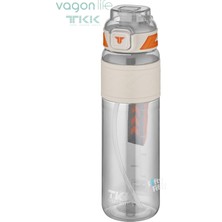 Vagonlife Tkk 1000 ml Çift Kullanım Pipetli/rahat Içim Bpa Içermeyen Taşıma Askılı Tritan Su Matarası FFTKK1020-1000