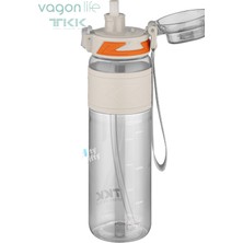 Vagonlife Tkk 1000 ml Çift Kullanım Pipetli/rahat Içim Bpa Içermeyen Taşıma Askılı Tritan Su Matarası FFTKK1020-1000