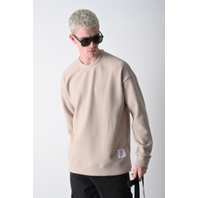 Slatra Erkek Krem Fitilli Yan Fermuar Detay Sweatshirt