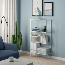 IKEA Açık Raf Ünitesi, Beyaz Renk Meridyendukkan 60X25X116 cm Kitaplık- Dekorasyon Ünitesi