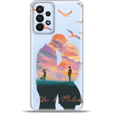 Cupcase Samsung Galaxy A23 Kılıf Silikon Esnek Kamera Koruma Kişiye Özel Isim - Sevgili Çift