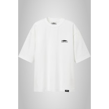 Anime Senpai Beyaz Klasik Logo Oversize Tshirt  (ANSOVR010)