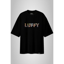 Anime Senpai Luffy Onepiece Siyah Oversize Unisex Tshirt  (LFYOVR001)