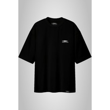 Anime Senpai Siyah Klasik Logo Oversize Tshirt  (ANSOVR001)