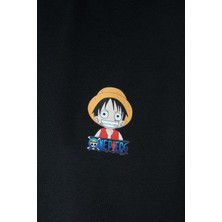 Anime Senpai Luffy Onepiece Siyah Crop Kadın Tshirt  (LFYCRP001)