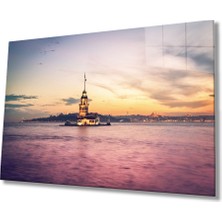 Bay Çağrı Istanbul Kız Kulesi Manzaralı 4mm Dayanıklı Cam Tablo Temperli Cam