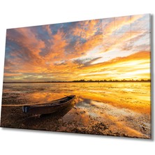 Bay Çağrı Günbatımı Deniz 4mm Dayanıklı Cam Tablo Temperli Cam