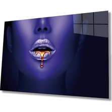 Bay Çağrı Kadın Mor Renk Cam Tablo