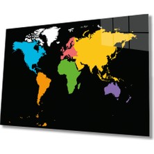 Bay Çağrı Dünya Haritası Cam Tablo