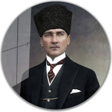 Bay Çağrı Atatürk Yuvarlak Cam Tablo 4mm Dayanıklı Temperli Cam