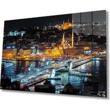 By Çağrı Istanbul Gece Manzarası 4mm Dayanıklı Cam Tablo Temperli Cam