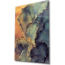 Bay Çağrı Renkli Mermer Soyut Cam Tablo, Ev ve Ofis Duvar Dekoru, Hediyelik Büyük Temperli 4 mm Cam Tablo