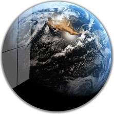 Bay Çağrı Dünya Yuvarlak Cam Tablo 4mm Dayanıklı Temperli Cam