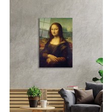 By Çağrı Mona Lisa Portresi Sanat Cam Tablo, Ev ve Ofis Duvar Dekoru, Hediyelik Büyük Temperli 4 mm Cam Tablo