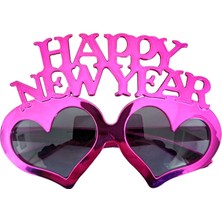 Kidspartim Parti Gözlük Happy New Year Fuşya Kalpli