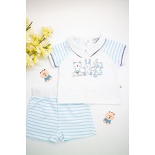 &100 PAMUK 2'Lİ ANİMALS BABY  ERKEK BEBEK ŞORT TAKIM