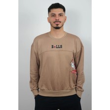 Daniel Milano Erkek Sıfır Yaka Bulls Sweatshirt Kahverengi