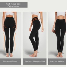 Secret Moda Sıcacık Tutan İçi Peluşlu Siyah Peluş Tayt Toparlayıcı Etkili Peluş Tayt