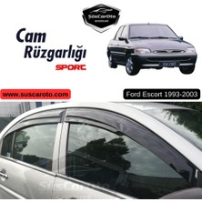 ŞüsCarOto Aksesuar Ford Escort 1993-2003 Uyumlu Mugen Cam Rüzgarlığı Seti Piano Black 4'lü