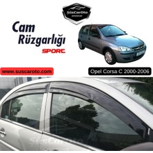 ŞüsCarOto Aksesuar Opel Corsa C 2000-2006 Uyumlu Mugen Cam Rüzgarlığı Seti Piano Black 4'lü