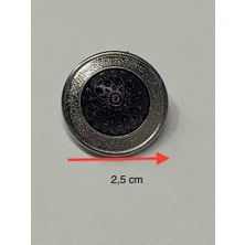 Karan Tuhafiye Kaban ve Trençkot Düğmesi , Plastik Gümüş ve Çerçeve 6'lı , 2,5 cm