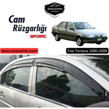 ŞüsCarOto Aksesuar Fiat Tempra 1990-1999 Uyumlu Mugen Cam Rüzgarlığı Seti Piano Black 4'lü