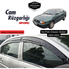 ŞüsCarOto Aksesuar Vw Polo Classic Sedan 1994-2001 Uyumlu Mugen Cam Rüzgarlığı Seti Piano Black 4'lü