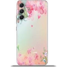 Cupcase  Samsung Galaxy A34 5g Kılıf Esnek Silikon Kamera Koruma 4K Desenli Özel Tasarım - Suluboya Çiçek