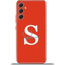 Cupcase  Samsung Galaxy A34 5g Kılıf Silikon Esnek Kamera Koruma Kişiye Özel Isim Harf Zao Kırmızı - Ş