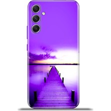 Cupcase  Samsung Galaxy A34 5g Kılıf Esnek Silikon Kamera Koruma 4K Desenli Özel Tasarım - Mor Iskele