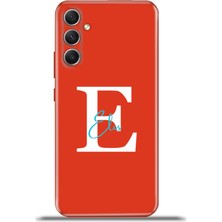 Cupcase  Samsung Galaxy A34 5g Kılıf Silikon Esnek Kamera Koruma Kişiye Özel Isim Harf Zao Kırmızı - E