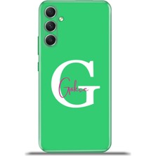 Cupcase  Samsung Galaxy A34 5g Kılıf Silikon Esnek Kamera Koruma Kişiye Özel Isim Harf Zao Yeşil - G
