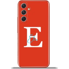 Cupcase  Samsung Galaxy A54 5g Kılıf Silikon Esnek Kamera Koruma Kişiye Özel Isim Harf Zao Kırmızı - E
