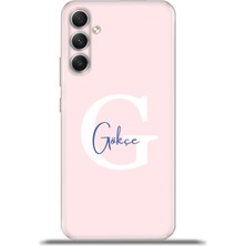 Cupcase  Samsung Galaxy A34 5g Kılıf Silikon Esnek Kamera Koruma Kişiye Özel Isim Harf Zao Pembe - G