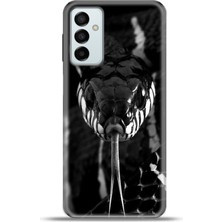Cupcase  Samsung GALAXYM23 Kılıf Esnek Silikon Kamera Koruma 4K Desenli Özel Tasarım - Mamba Yilan