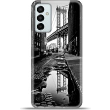 Cupcase  Samsung GALAXYM23 Kılıf Esnek Silikon Kamera Koruma 4K Desenli Özel Tasarım - Manhattan Bridge