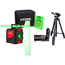 Kobb KBL30GTP 25 Metre Profesyonel Yatay 360° ve Dikey Otomatik Hizalamalı Yeşil Çapraz Çizgi Lazer Distomat + Tripod