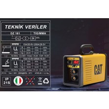 Cat DZ161 160 Amper Tıg Lıft/mma Çanta Tipi Profesyonel Dijital Inverter Kaynak Makinesi