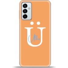 Cupcase  Samsung GALAXYM23 Kılıf Silikon Esnek Kamera Koruma Kişiye Özel Isim Harf Zao Turuncu - Ü