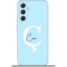 Cupcase  Samsung Galaxy A54 5g Kılıf Silikon Esnek Kamera Koruma Kişiye Özel Isim Harf Zao Mavi - Ç