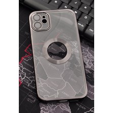 NOVKA Phone Accessories  iPhone 11 Uyumlu Siyah Renkli Kenarlı Lazerli Şeffaf Kılıf Lens Korumalı